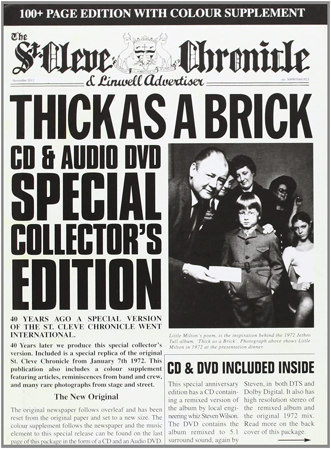 JETHRO TULL - Thick As a Brick (40th anniversary set CD+DVD Audio special collector\'s ed.)